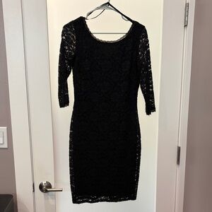 Laundry By Shelli Segal Black Lace Midi Dress